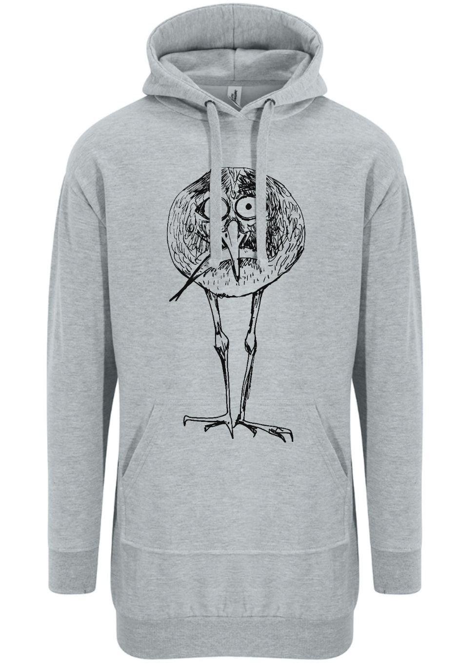 Hoodie dress, bird and fish
