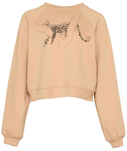 Cropped leopard jumper