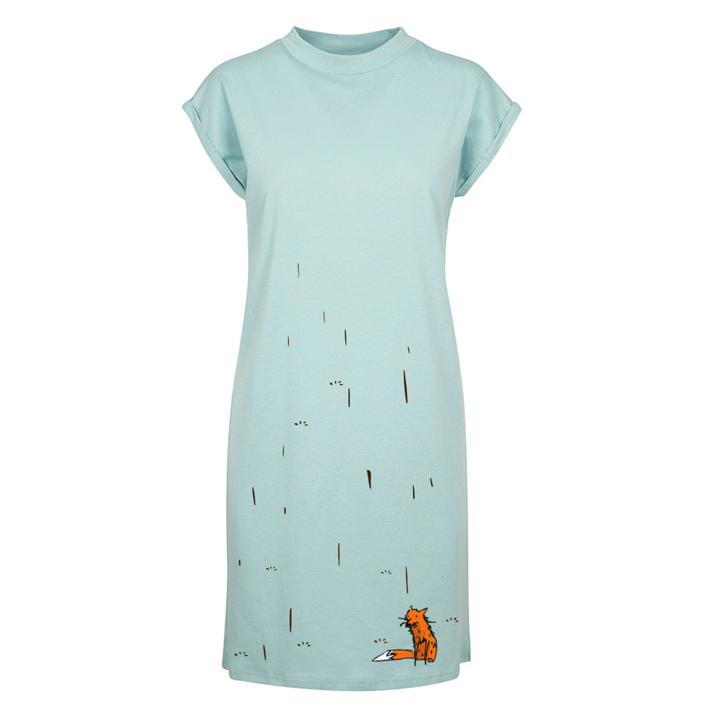 Hand painted fox t-shirt dress