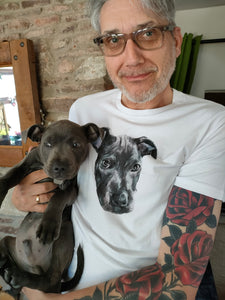 Custom painted pet portrait t-shirt