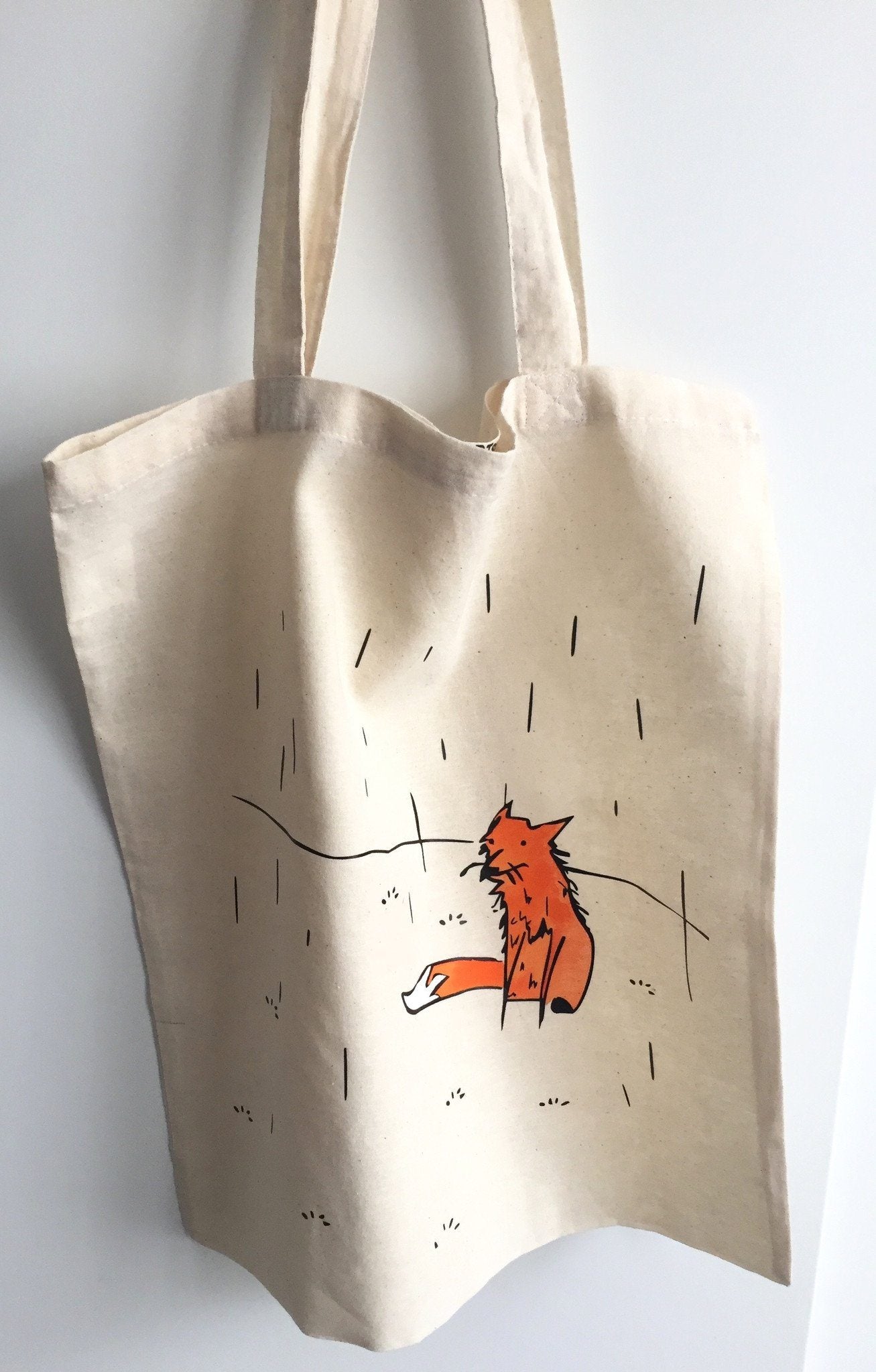 Bags - Fox In A Rain Tote Bag