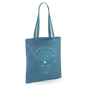 Bags - Punk Skull Tote Bag, Airforce Blue