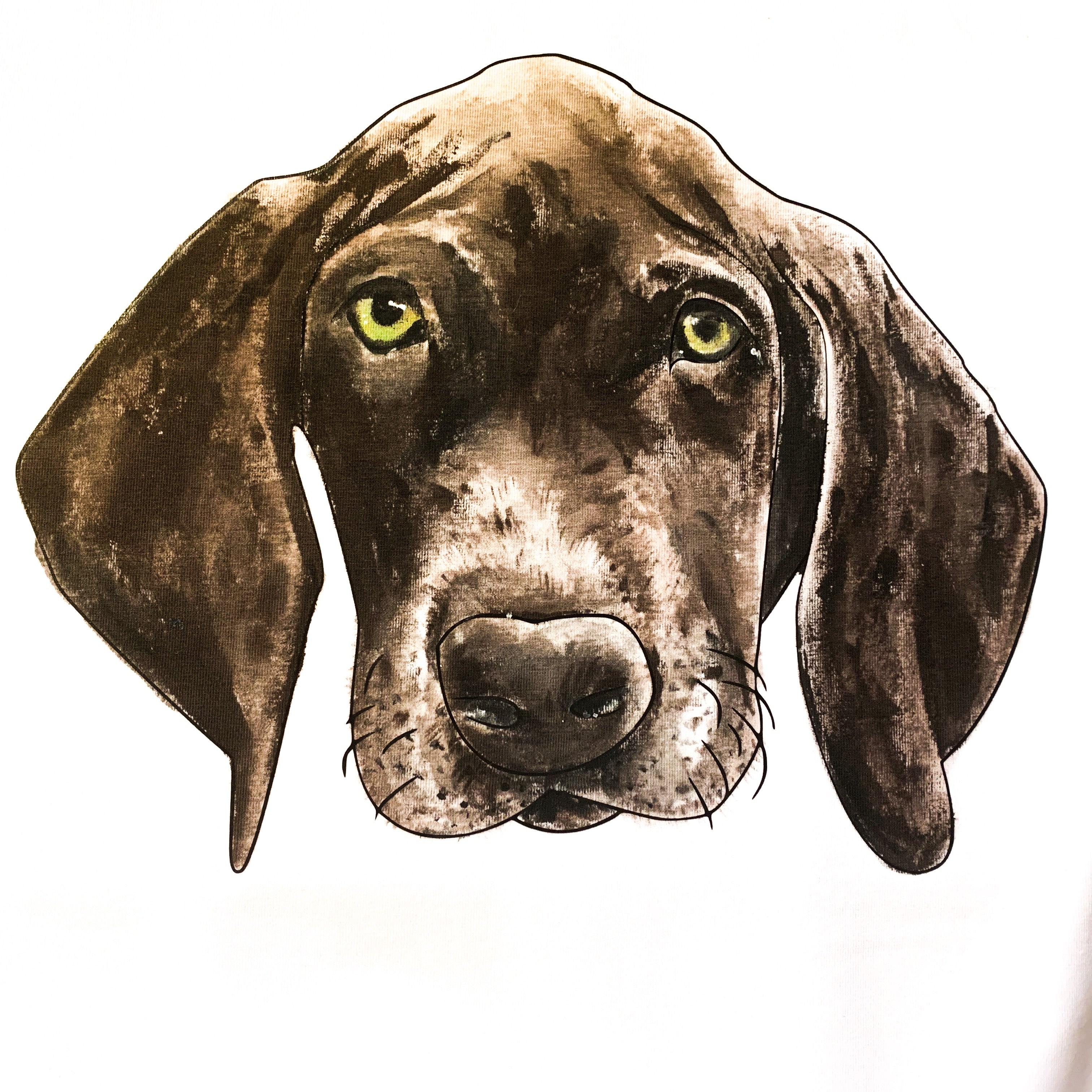 hand painted brown dog portrait