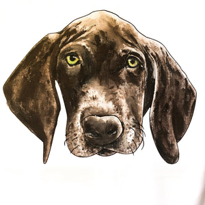 hand painted brown dog portrait