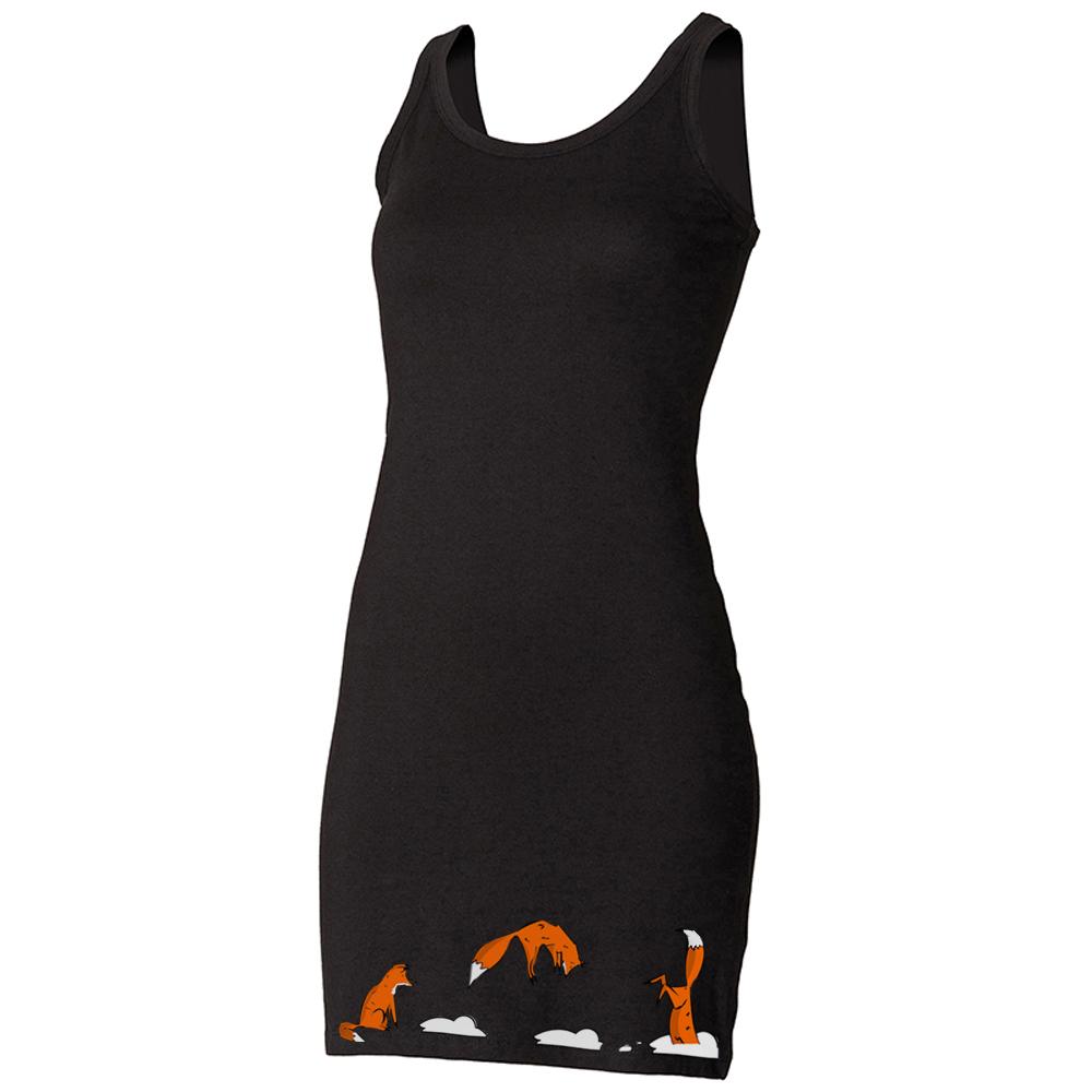 Dress - Jumping Fox Vest Dress, Black