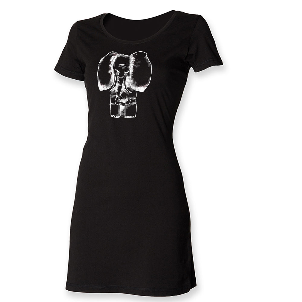 Elephant t-shirt dress, hand painted