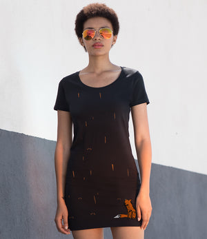 Fox in the rain t-shirt dress