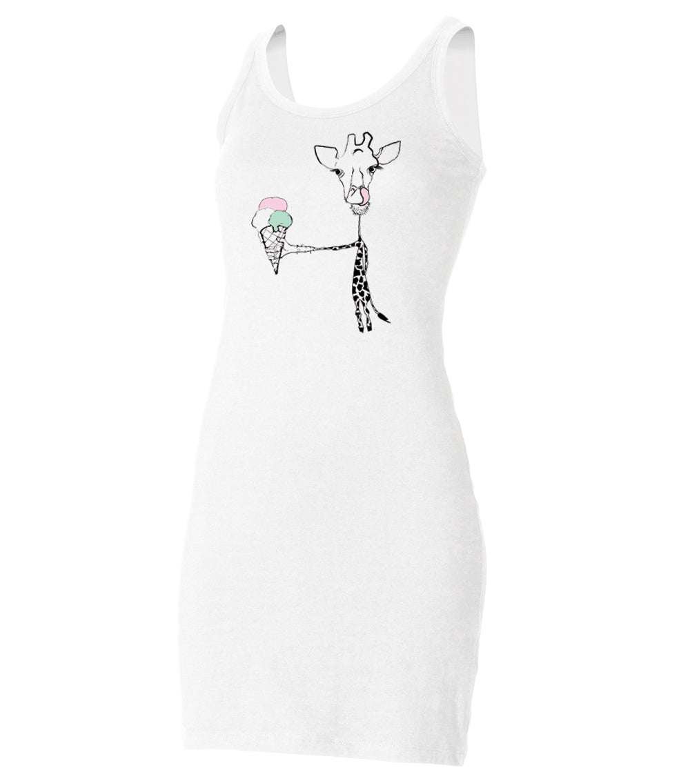 Giraffe with ice cream vest dress