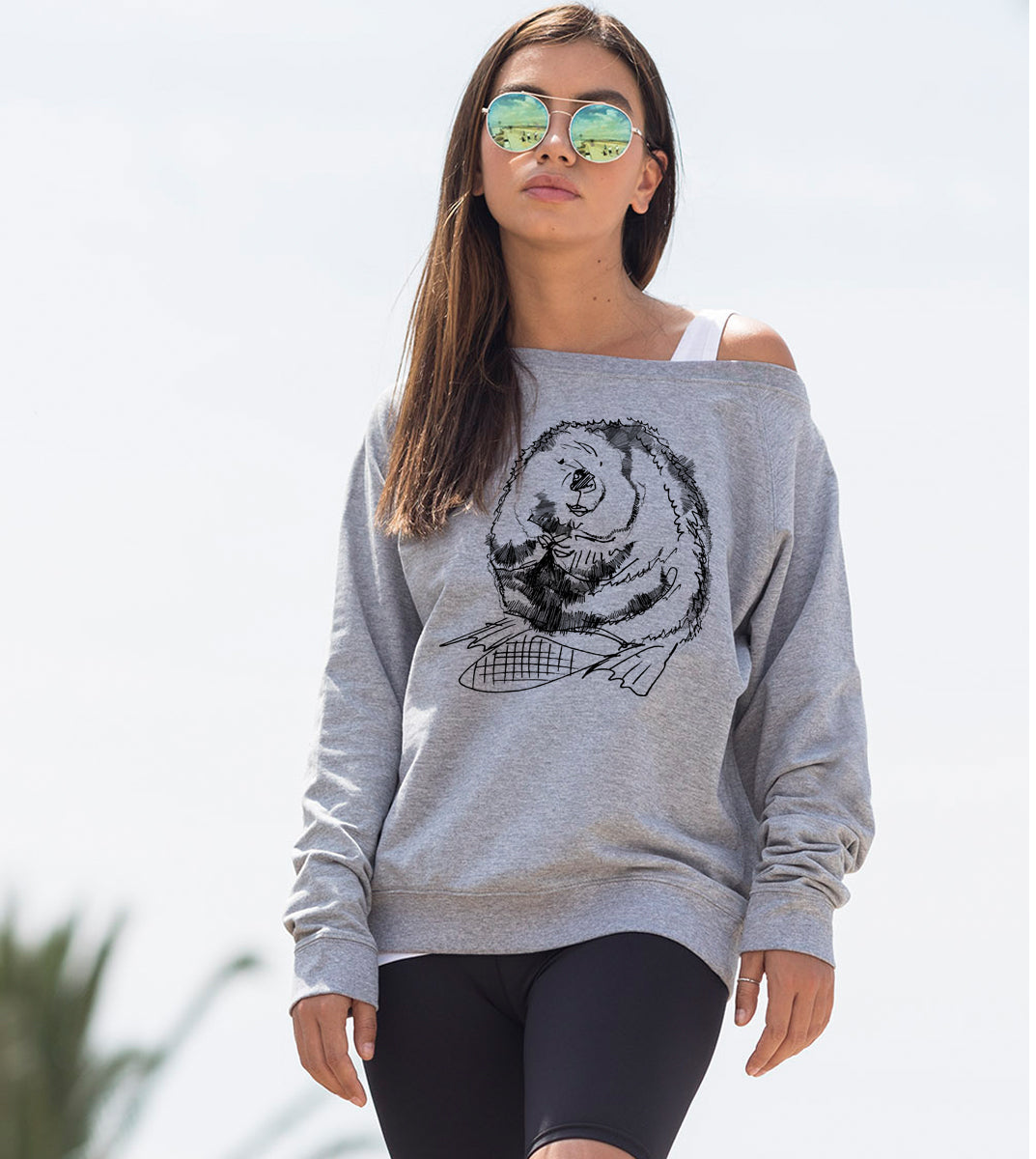 Grey jumper, beaver