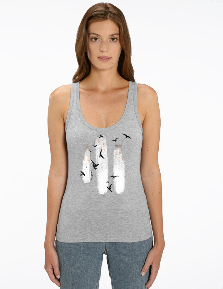 Painted birds vest – ARTsy clothing