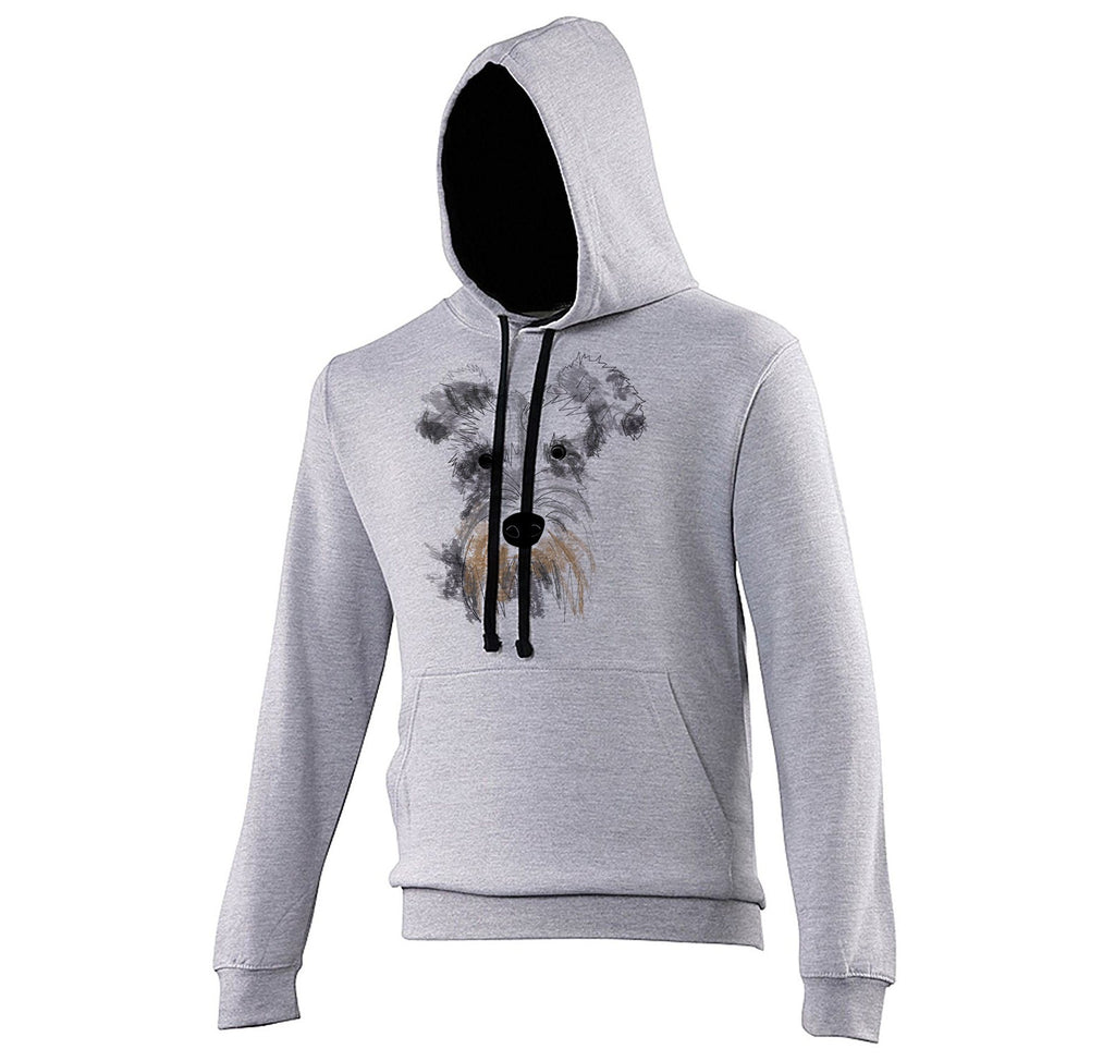 Hoodie - Schnauzer The Dog Hoodie, Grey Navy
