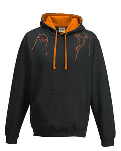 Hoodie - Seagulls Hoodie, Black/orange