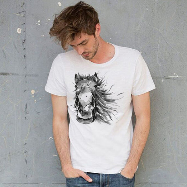 トップス Labyrins Dont Cry Horse Tshirt White Uffington White Horse T Shirt T-Shirt : Amazon.co.uk: Fashion