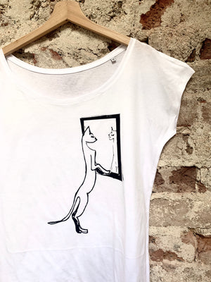 Mirror cat women top