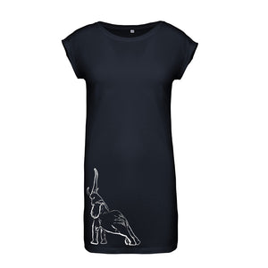 Stretching elephant flowy dress