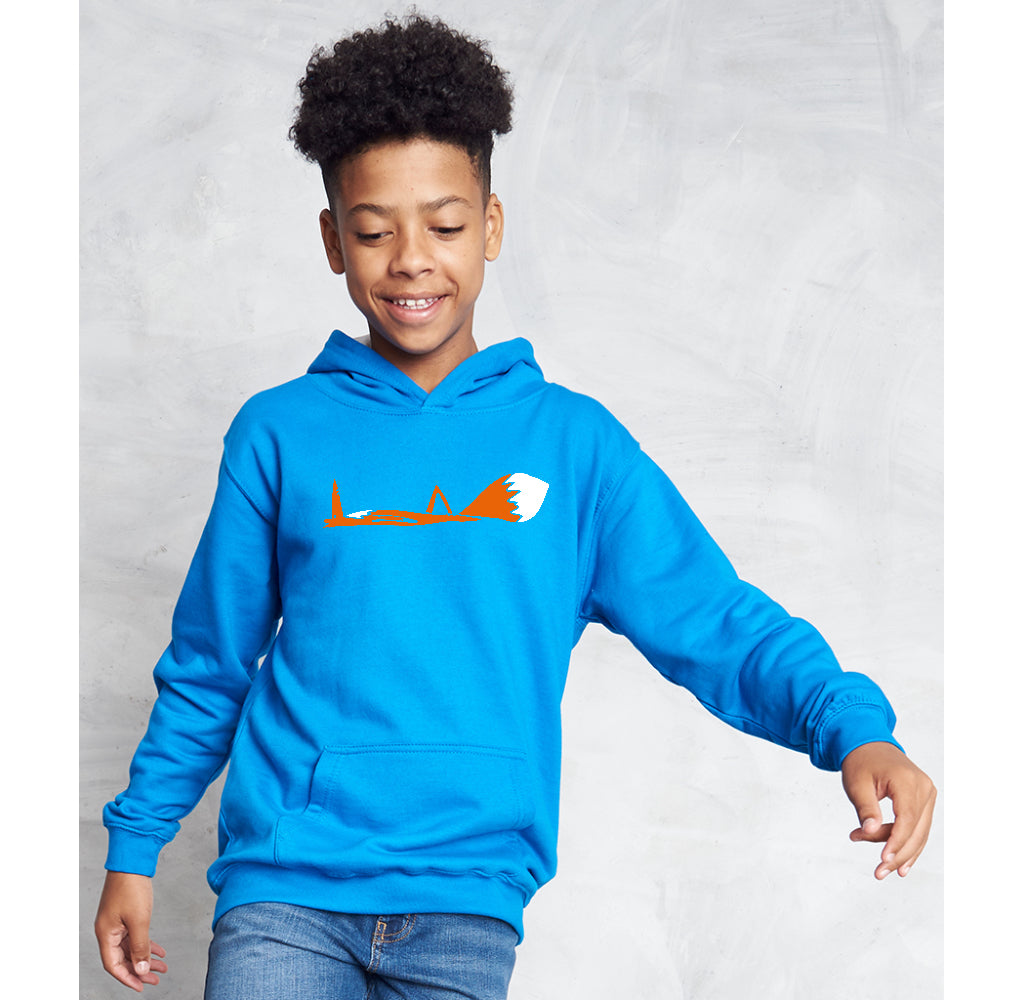 Fox down kids hoodie