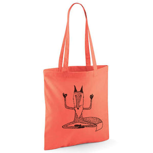 Meditating fox tote bag