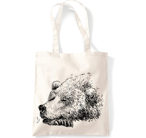 Sleepy bear tote bag