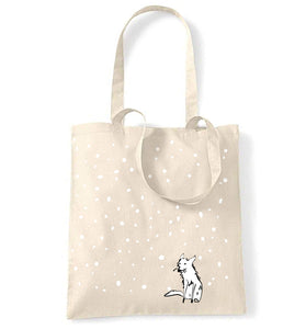 White shepherd tote bag