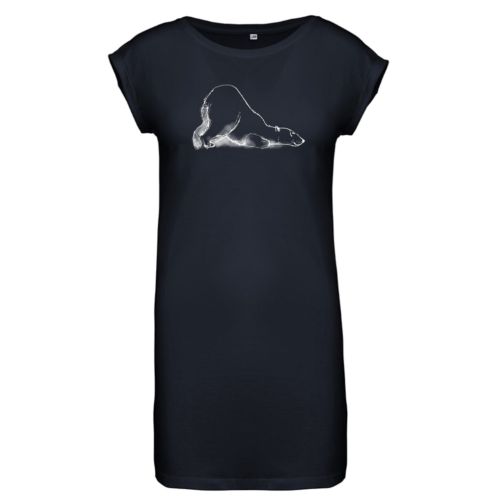 Polar bear flowy dress, navy
