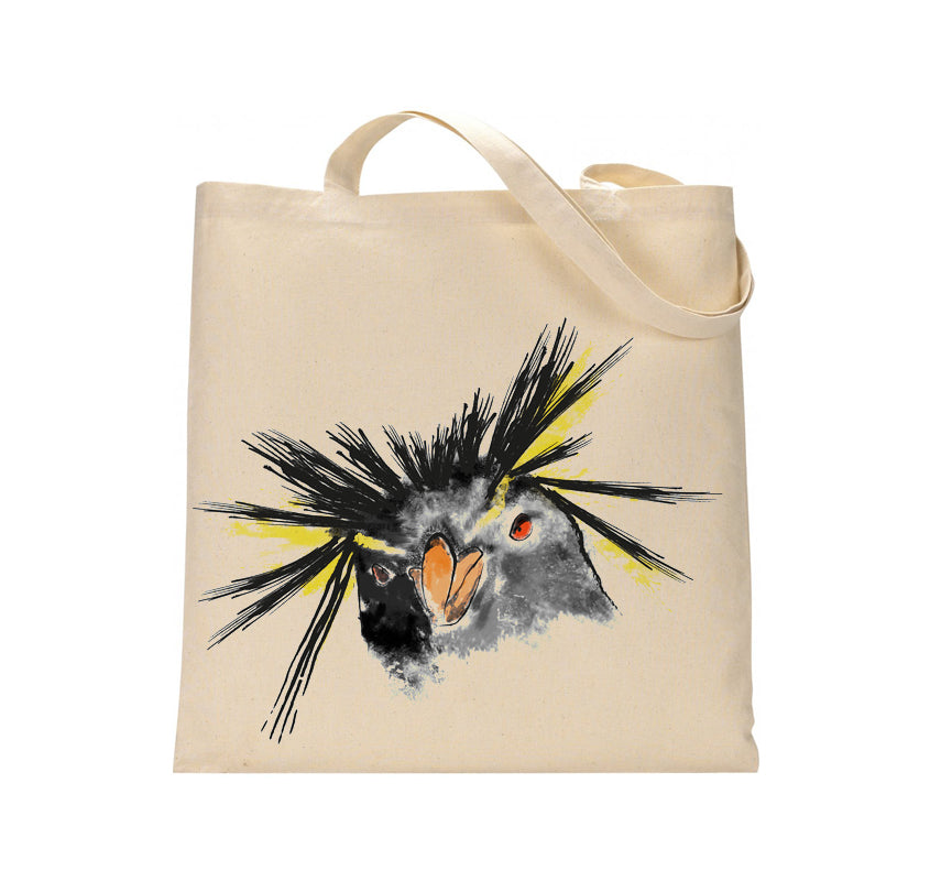 Rockhopper penguin tote bag