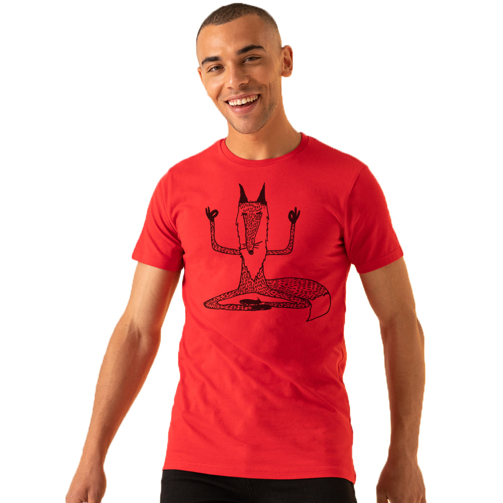 Meditating fox men t-shirt