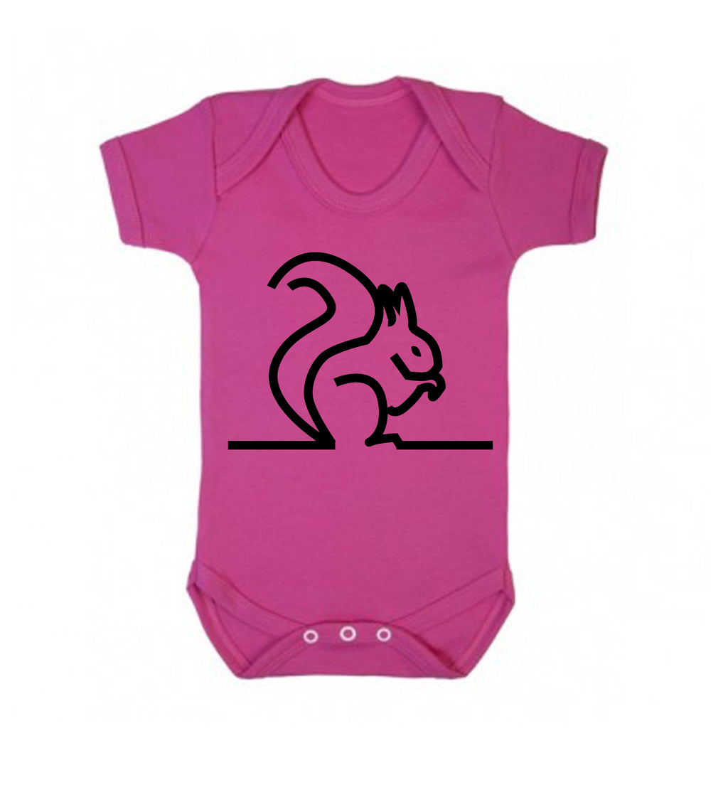 Pink squirrel babygrow