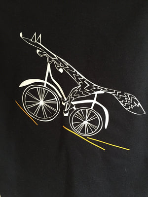 Fox bike kids t shirt, black and white - ARTsy clothing - 2