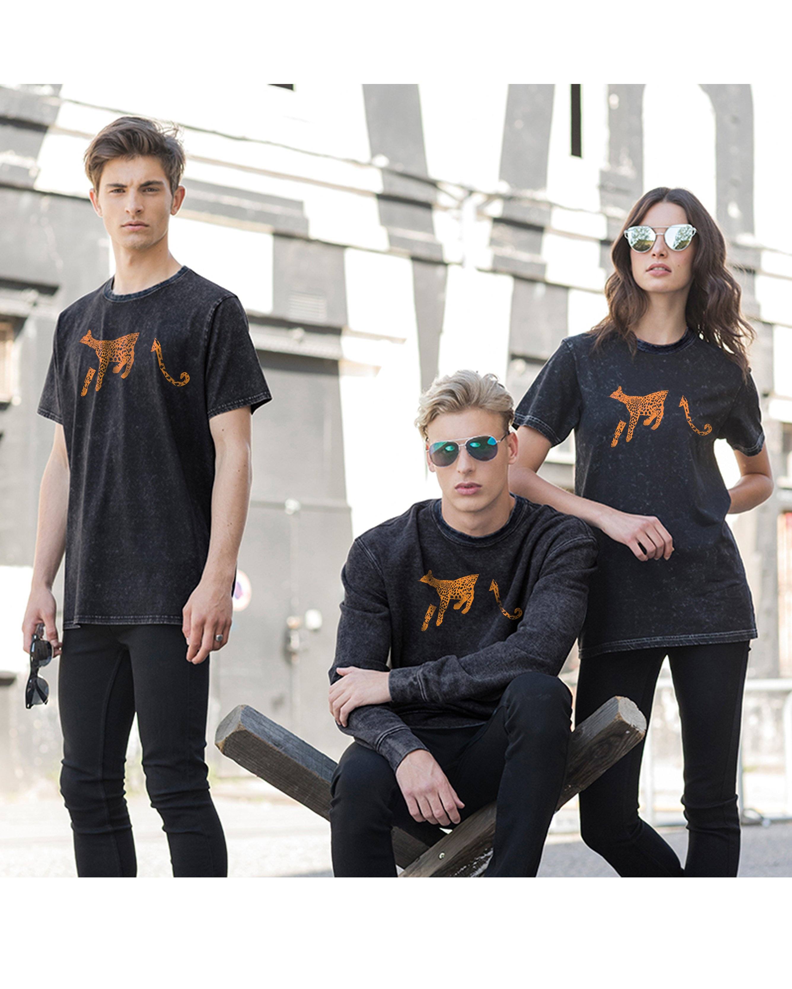 T-shirts - Sleeping Leopard T-shirt, Washed Black