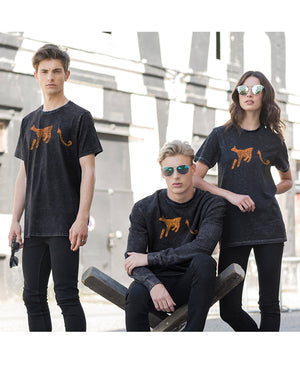 T-shirts - Sleeping Leopard T-shirt, Washed Black