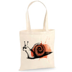 Snail Maude tote bag, by Gill Pollitt