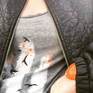 Women Top - Painted Birds Tunic Vest