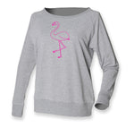 Women Top - Pink Flamingo Jumper, Grey